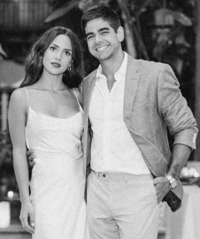 Edgardo Canales with his wife Adria Arjona
